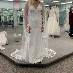 Elegant Lace Wedding Dress with Veil